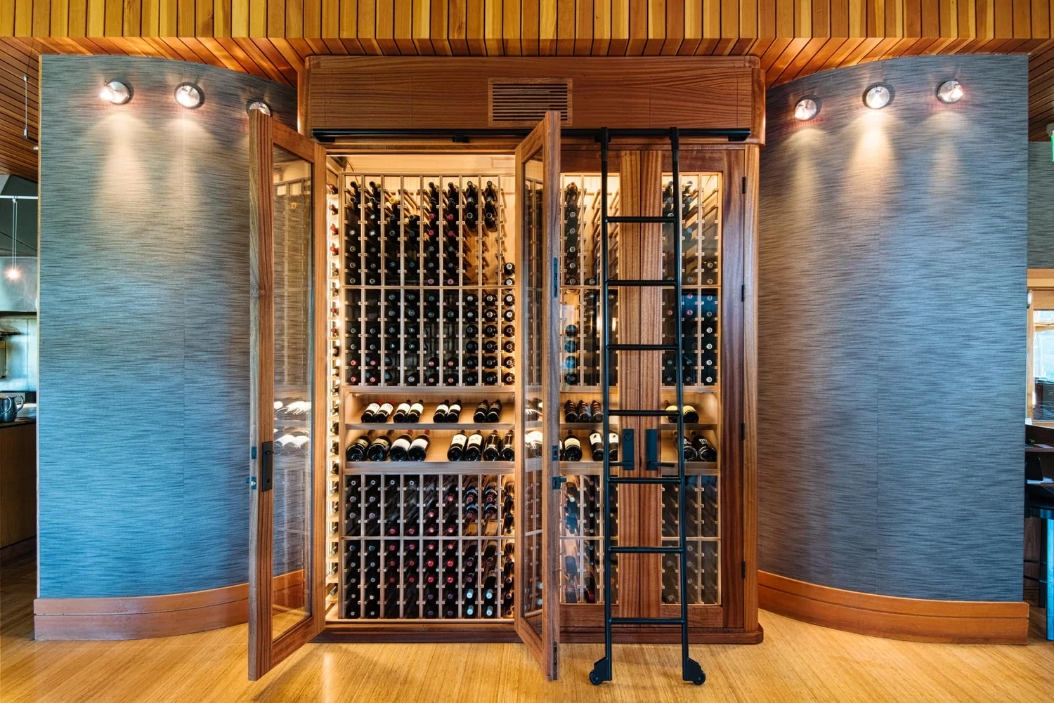 Commercial restaurant wine cellar in Downtown Midland, TX