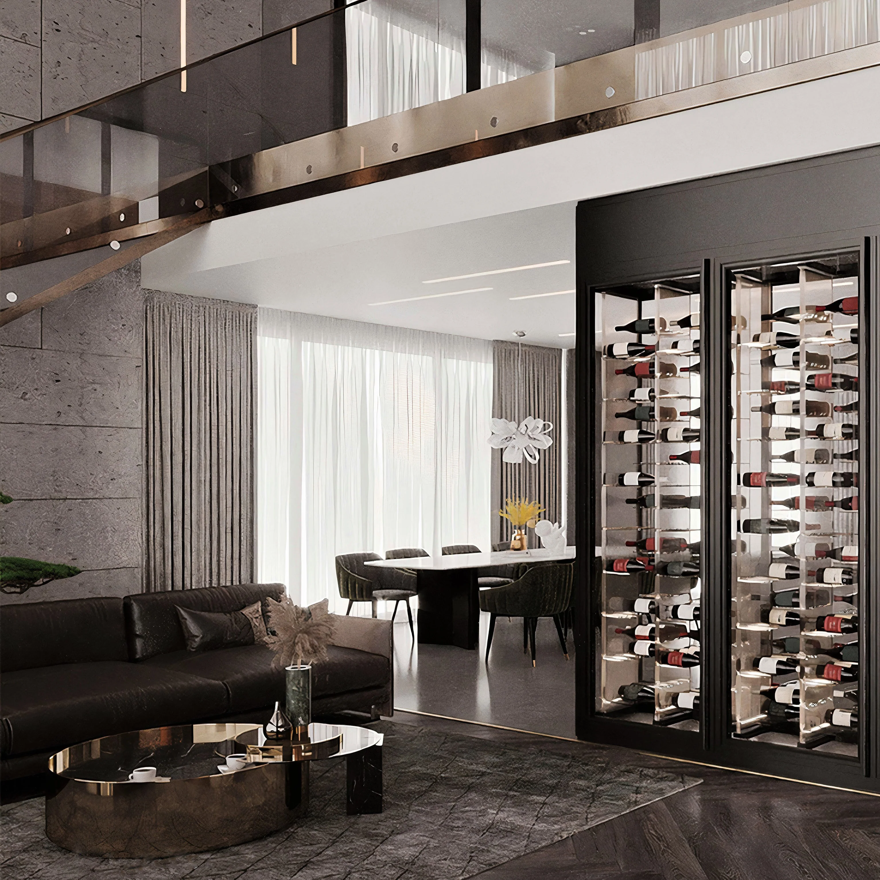 Modern glass wine room Vitrus series Midland Texas