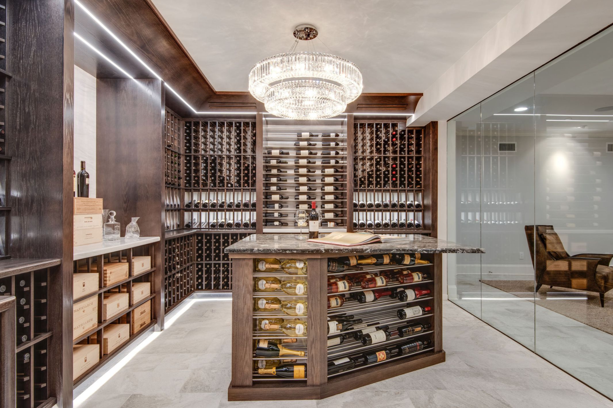 Luxury wine cellar lighting in Midland