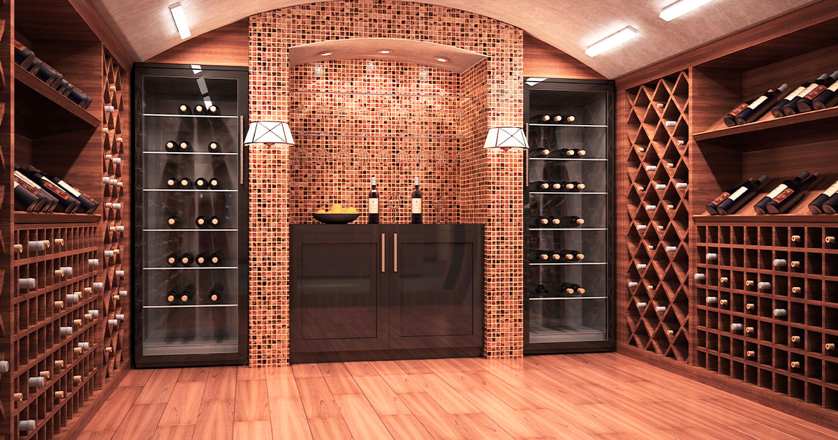 Remodeled wine cellar with modern finishes in Midland TX