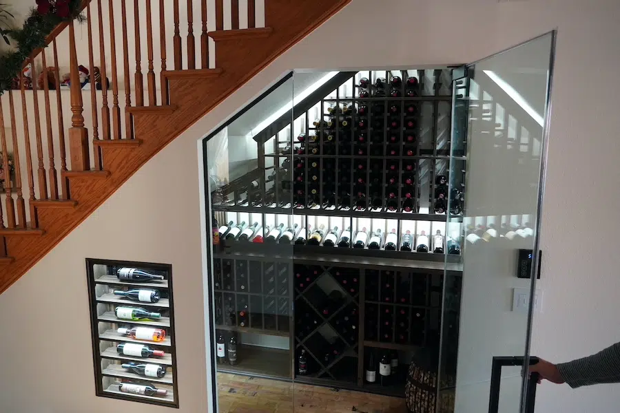 Under-stair custom wine storage with glass in Midland